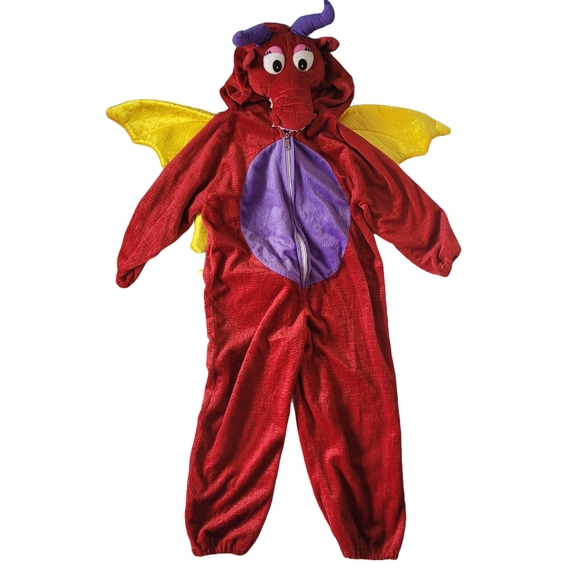 None Other - Kids Red Dragon Halloween Costume Size 4-6T